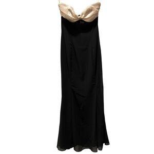 Runaway The Label Cecilia Strapless Maxi Dress Black Cream Size Small 4 NWT New